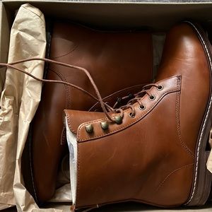 Madewell Laceup Boots in Leather Color Dried Maple